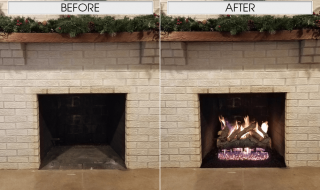 Real Fyre American Oak Gas Logs: Before and After