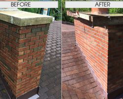 Complete tear down to roof line and rebuild of the chimney and cement crown to correct water damage and brick failure. Chimney and Crown Rebuild