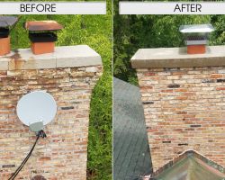 Chimney Rebuild Roof Line Up and New Concrete Crown Chimney Rebuild