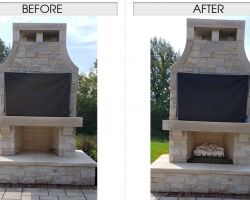 Before and After Outdoor Fireplace