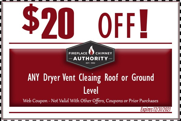$20 OFF Any Dryer Vent Cleaning Roof or Ground Level
