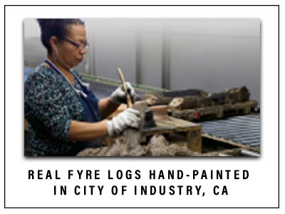 Real Fyre Logs Hand Painted