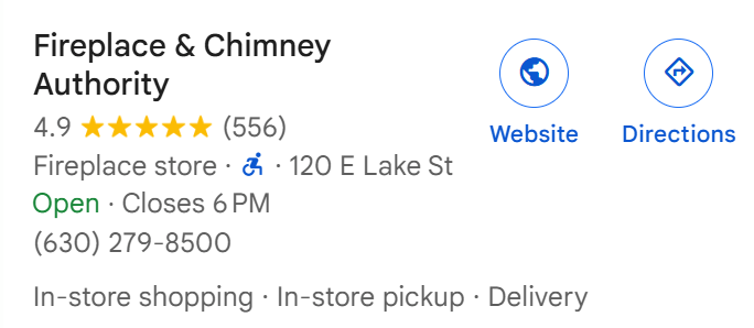 Fireplace and Chimney Authority Google Reviews