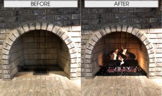 Charred Oak Gas Logs with G45 Triple T Burner System Charred Oak Gas Logs with G45 Triple T Burner System