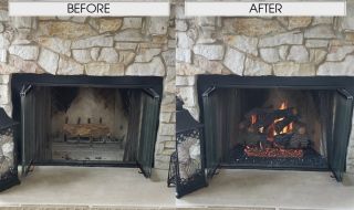 Before & After New Gas Log Set Before & After Gas Logs