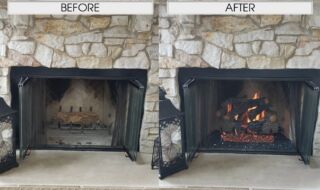 Before & After New Gas Log Set Before & After Gas Logs