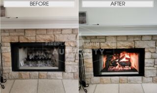 Before & After Real Fyre American Oak Gas Log Set Before & After Real Fyre American Oak Gas Log Set