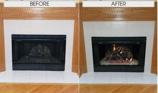 Charred American Oak Gas Log Set