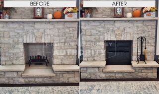 Before & After Custom Fireplace Door