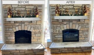 Before & After Fireplace Glass Door