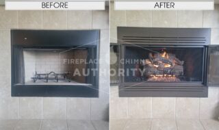 Before & After Gas Log Set Before & After Gas Log Set