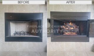 Before & After Gas Log Set Before & After Gas Log Set