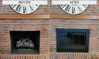 Before & After Original Custom Door in Textured Black Before & After Original Custom Door in Textured Black