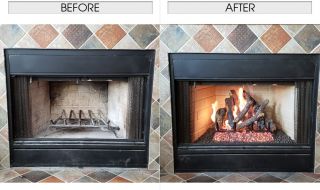 Before & After Gas Log Set Before & After Gas Logs