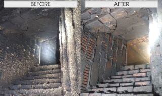 Before and After Chimney Cleaning Before and After Chimney Cleaning