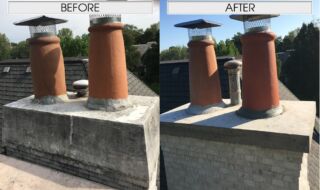 Before and After Chimney Rebuild Before and After Chimney Rebuild