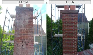 Before & After Chimney Tuckpointing Before & After Chimney Tuckpointing