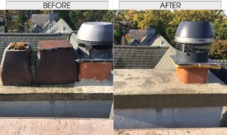 Chimney Repair Before & After Chimney Repair Before & After