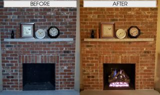Gas Log Before & After Includes 24" Colonial Oak Logs and G52 Match Lit Burner with Black Lava Rocks. Before & After Gas Logs