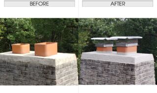 Chimney Repair Includes Crown Coat Sealant (Before & After) Before & After Crown Coat