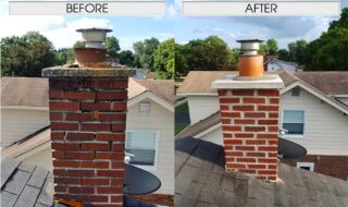 Before & After Chimney Work Before & After Chimney Work