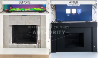 Before & After Stoll Custom Surround Mantel Before & After Stoll Custom Surround Mantel