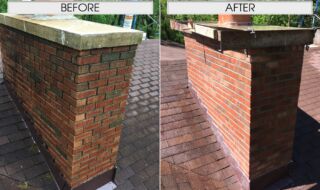 Complete tear down to roof line and rebuild of the chimney and cement crown to correct water damage and brick failure. Chimney and Crown Rebuild