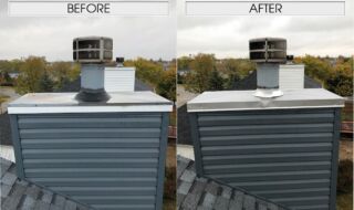 Chimney Chase Top Before & After NEW Chimney Chase Top