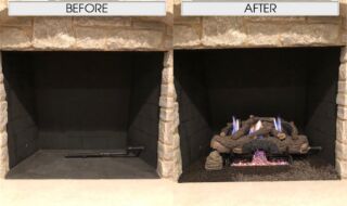 Charred Alpine Birch Logs with G10 Vent Free Burner Charred Alpine Birch Logs with G10 Vent Free Burner