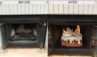 18" White Birch Logs with G45 Vented Triple T Burner System 18" White Birch Logs with G45 Vented Triple T Burner System