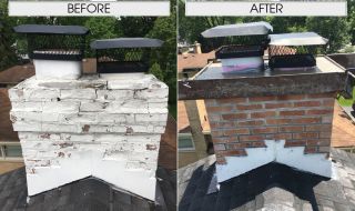 New Chimney Rebuild with industrial grade mortar and new bricks and new concrete crown. New Chimney Rebuild with industrial grade mortar and new bricks and new concrete crown.