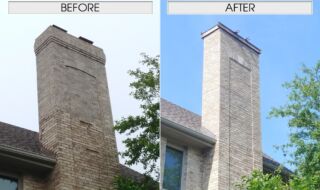 Before and After Chimney Rebuild Before and After Chimney Rebuild