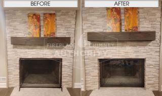 Before & After Antique Grey Glass Door Installation Before & After Antique Bronze Glass Door Installation