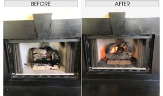 Gas Log Refurbish and Fireplace Cleaning and Decoration Gas Log Refurbish