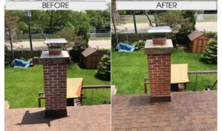 Pour Crown Chimney Rebuild with Acid Wash Crown and Chimney Rebuild