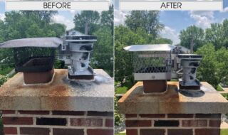 Before and After Chimney Cap Replace Before and After Chimney Cap Replace
