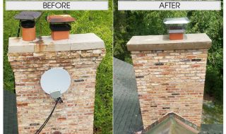 Chimney Rebuild Roof Line Up and New Concrete Crown Chimney Rebuild