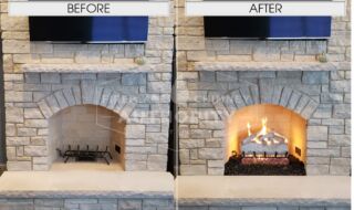 24" Mountain White Birch, G45 24" Triple T Burner System (Vented). 24" Mountain White Birch Before & After