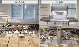 Before & After In Ground Post American Outdoor Grill Installment Before & After In Ground Post American Outdoor Grill Installment