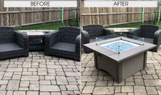 Firetable with Barnwood Top