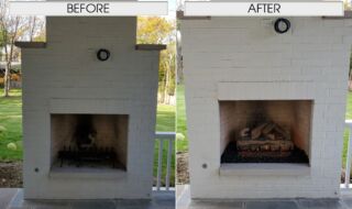 Outdoor Fireplace Before & After Outdoor Fireplace