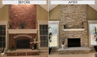 Before & After Fireplace Refacing Before & After Fireplace Refacing