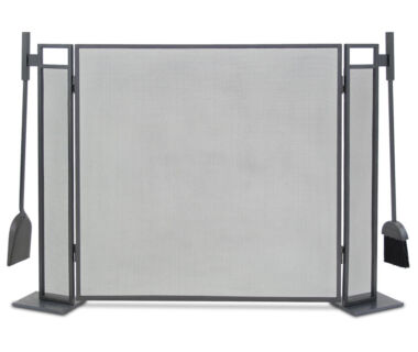 Blackshear Tri Panel Fireplace Screen with Tools Blackshear Tri Panel Fireplace Screen with Tools