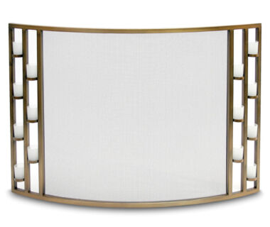 Candlewood Tea Light Bowed Fireplace Screen in Antique Black Candlewood Tea Light Bowed Fireplace Screen in Antique Black