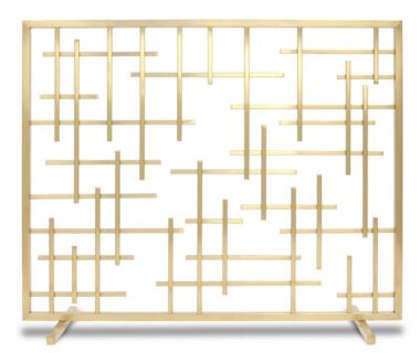 Contemporary Summber Brass Fireplace Screen Contemporary Summber Brass Fireplace Screen