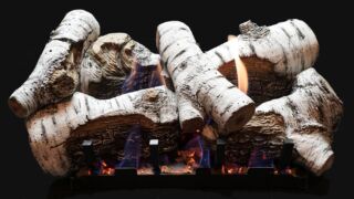 Super Birch Burncrete® 24-inch Log Set shown with Vent-Free Slope Glaze Burner System Super Birch Burncrete® 24-inch Log Set shown with Vent-Free Slope Glaze Burner System