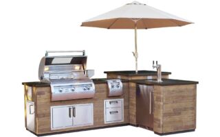 French Barrel Oak "L" Shaped Island System French Barrel Oak "L" Shaped Island System
