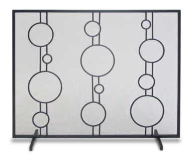 Luna Single Panel Black Fireplace Screen Luna Single Panel Black Fireplace Screen
