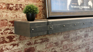 Aged Iron Metal Shelf Mantel Aged Iron Metal Shelf Mantel