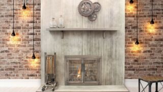 Industrial Black Metal Shelf Mantel Industrial Black Metal Shelf Mantel